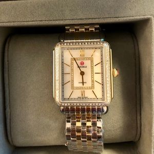 Michele Deco Two Tone Diamond Watch